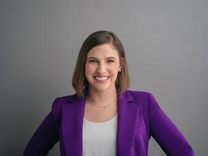 GW alumna Lindsay Chervinsky, B.A. '04, is a regular commentator for national TV and radio and regularly writes for highly read publications. (DuHon Photography)