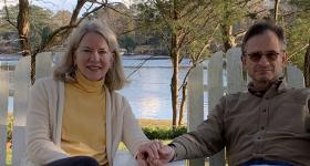 Sandra Jarva Weiss sits with her husband, Daniel H. Weiss.