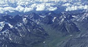 A view of Ivotuk, Alaska, along the Brooks Mountain Range. At 26, alumna Georgeie Reynolds, B.A. ’73, M.A. ’76, joined a team of anthropologists surveying the North Slope. (Photos: Dale C. Slaughter)