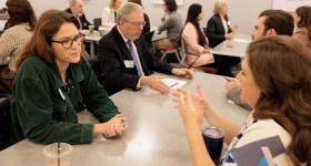 A speed mentorship event at the Trachtenberg School of Public Policy and Public Administration. (File photo by William Atkins/GW Today)