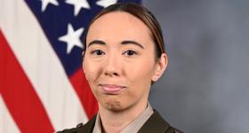 U.S. Army Capt. Catherine Grizzle, M.A. ‘24, was one of just 17 Armed Forces officers selected to serve as a Military Mentor for the U.S. Senate Youth Program.