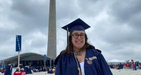 Sophie Kauffman, B.A. '24, offered this advice: Take advantage of the city, go out and see the world.